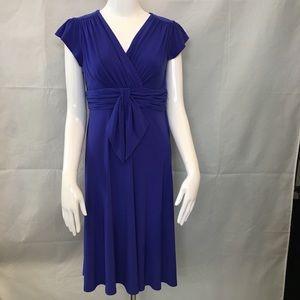 EVAN PICONE Royal Blue Front Tie A-Line Fit & Flare Dress Size 4